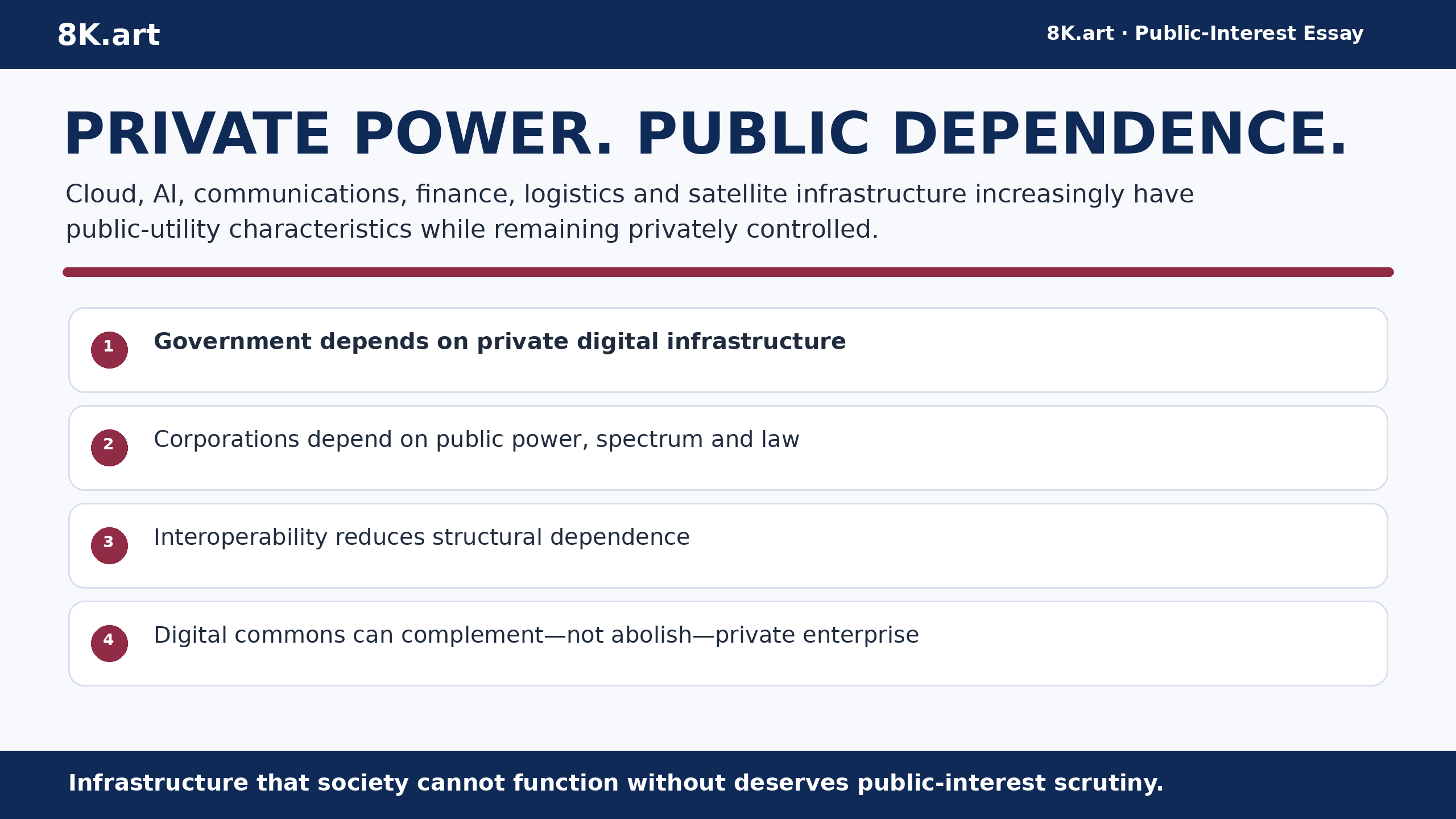 PRIVATE POWER. PUBLIC DEPENDENCE.