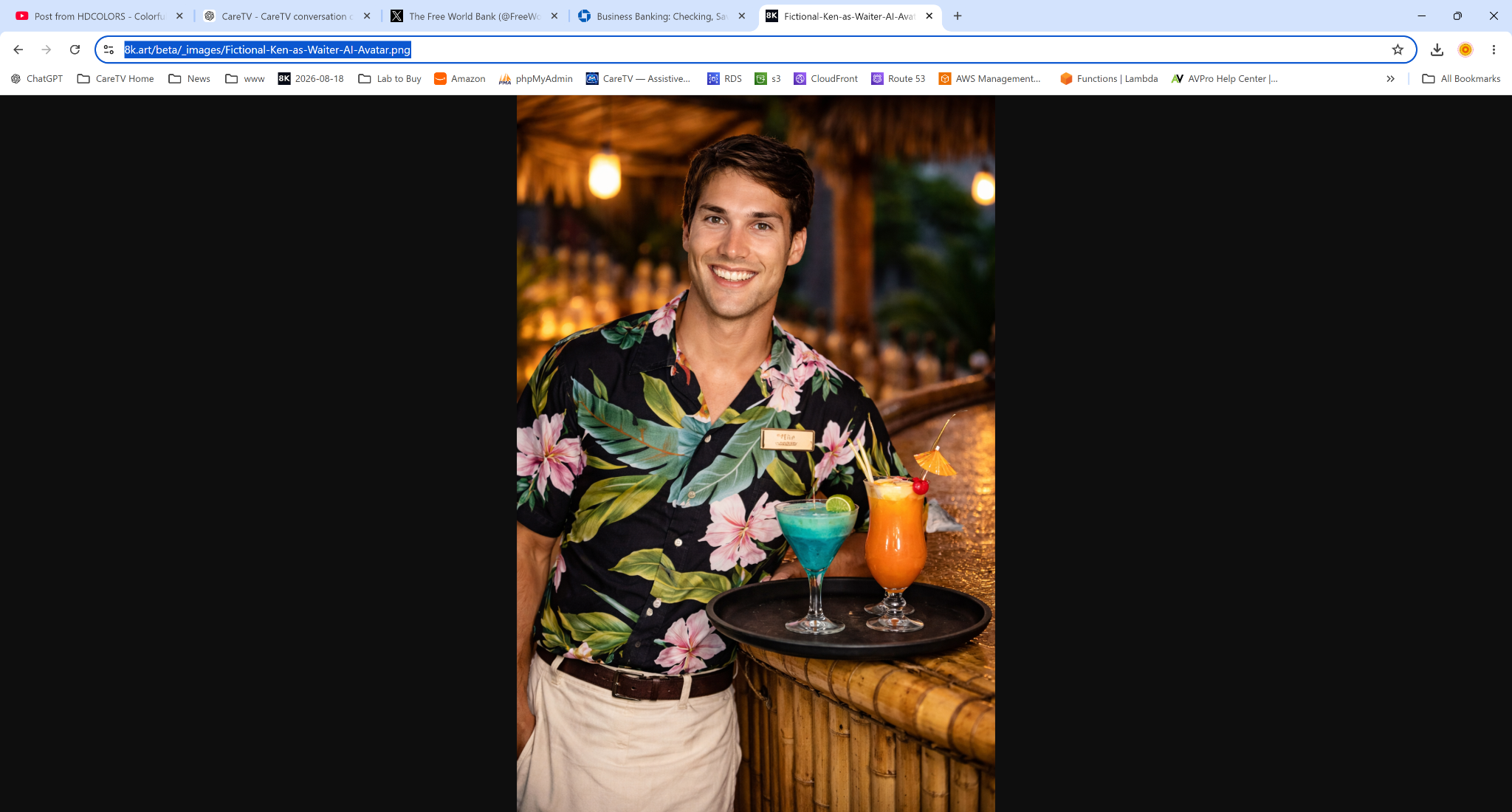Browser screenshot showing the fictional avatar image.